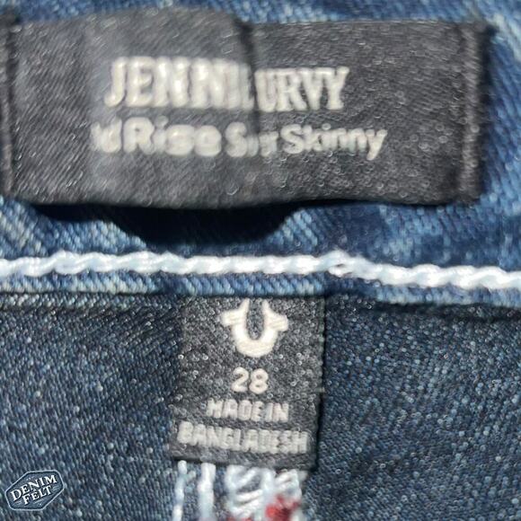 True Religion Women’s JENNIE MID RISE FLAP SKINNY Blue Denim JEAN | NEW/NWT!! - Picture 9 of 16